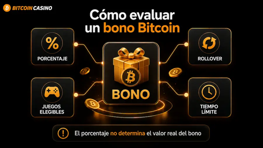 Cómo evaluar un bono de Bitcoin casino y su rollover