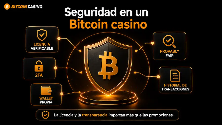 Seguridad de un Bitcoin casino con licencia, 2FA y Provably Fair